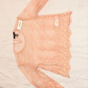 See through flower crop top